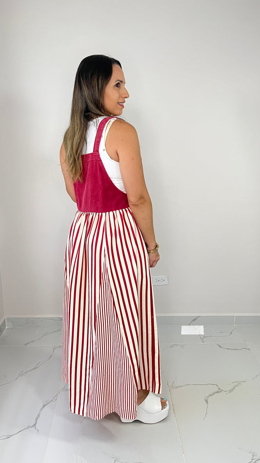 Ruby Pink Overall Dress