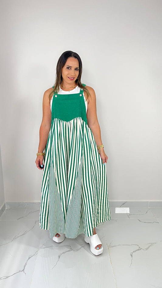 Green Overall Dress
