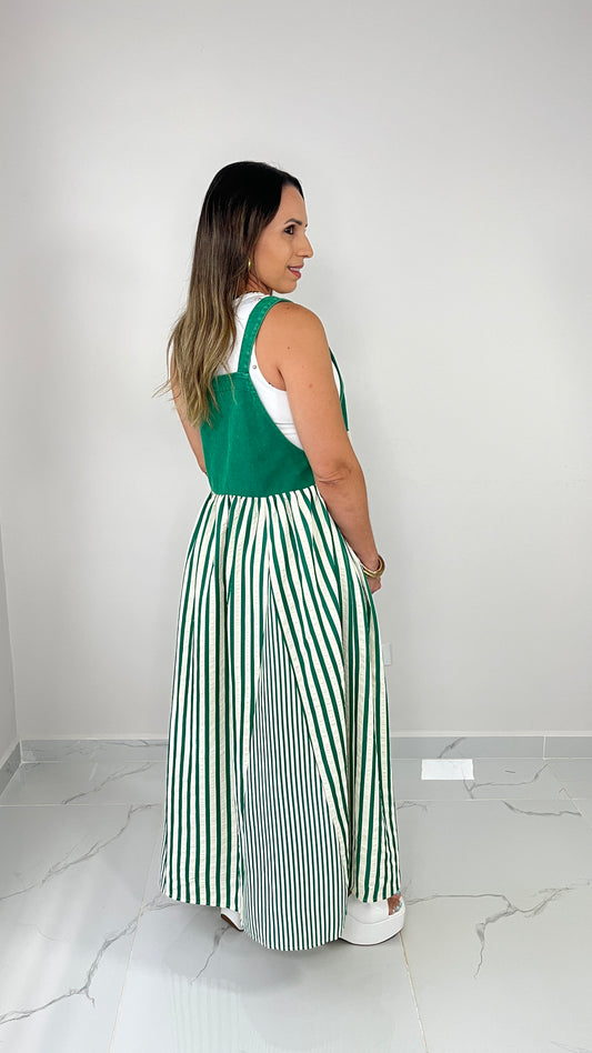 Green Overall Dress