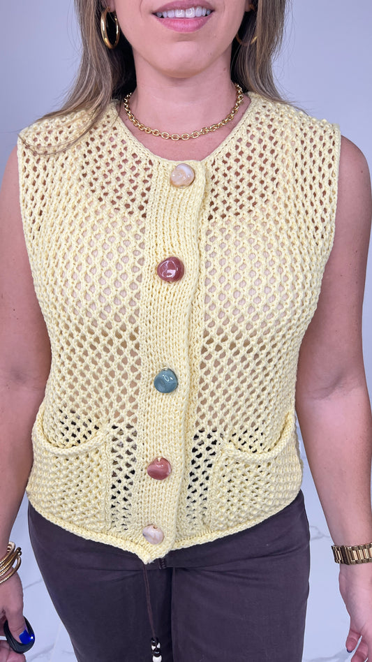 Yellow Crochet Top