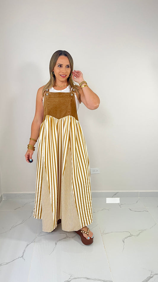 Camel Overall Dress