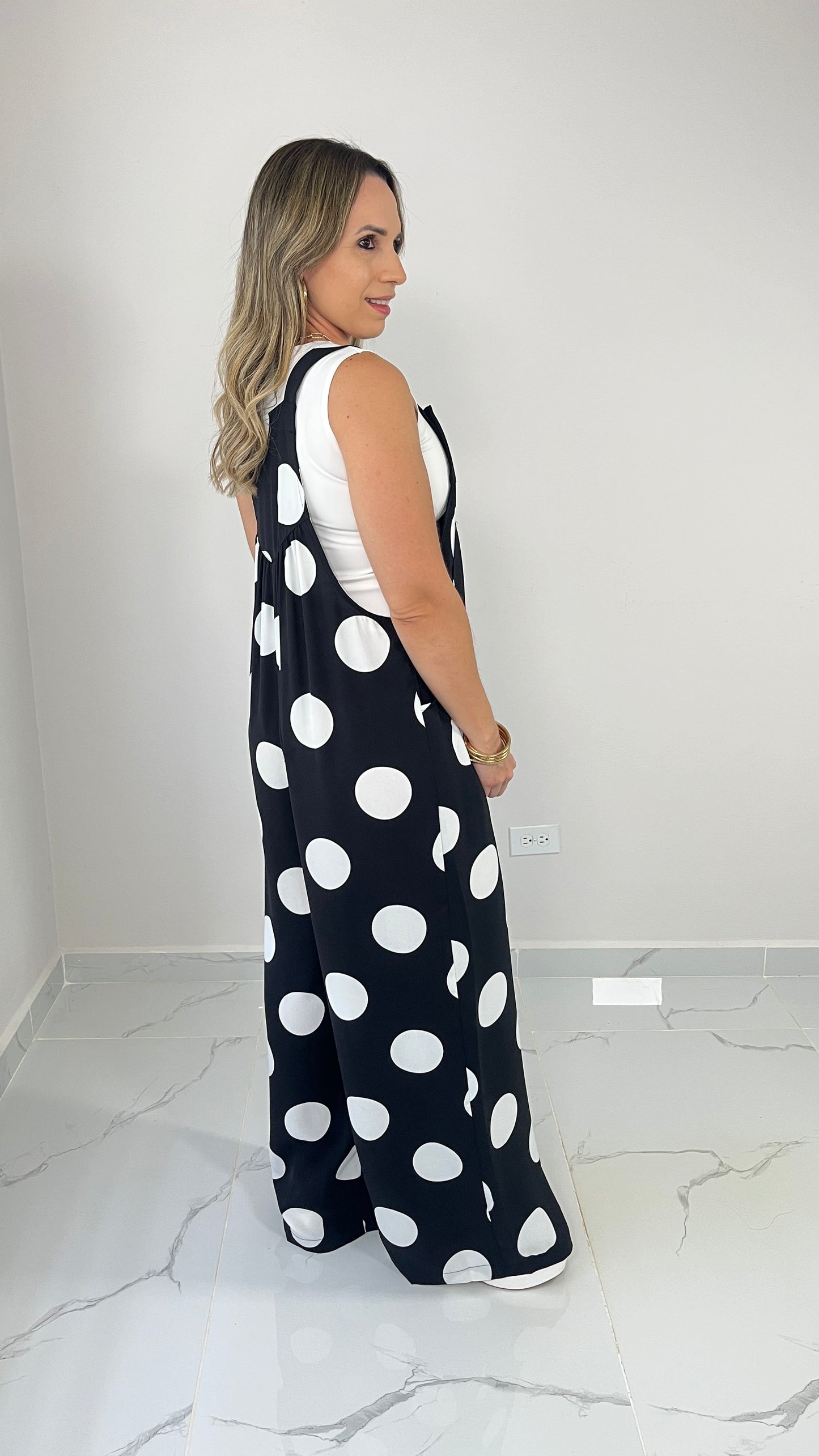 Black Polka Dots Overall