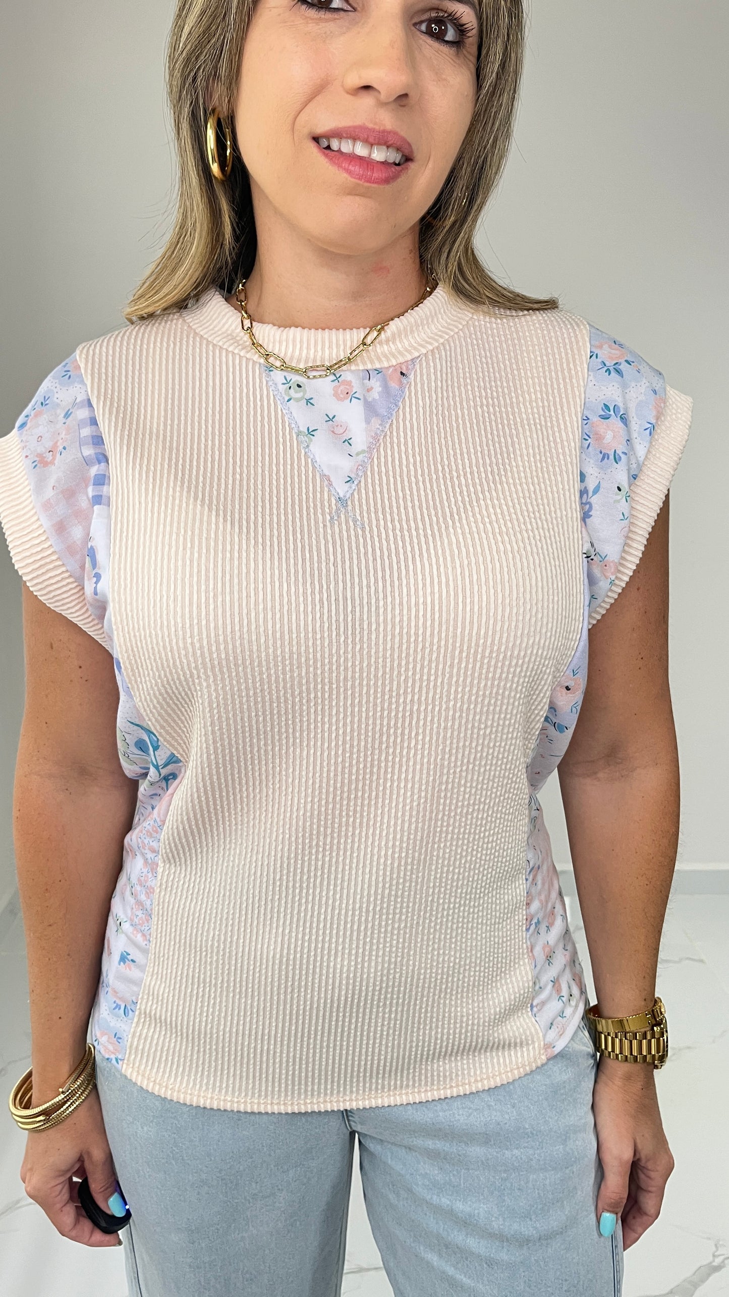 Floral Patchwork Top