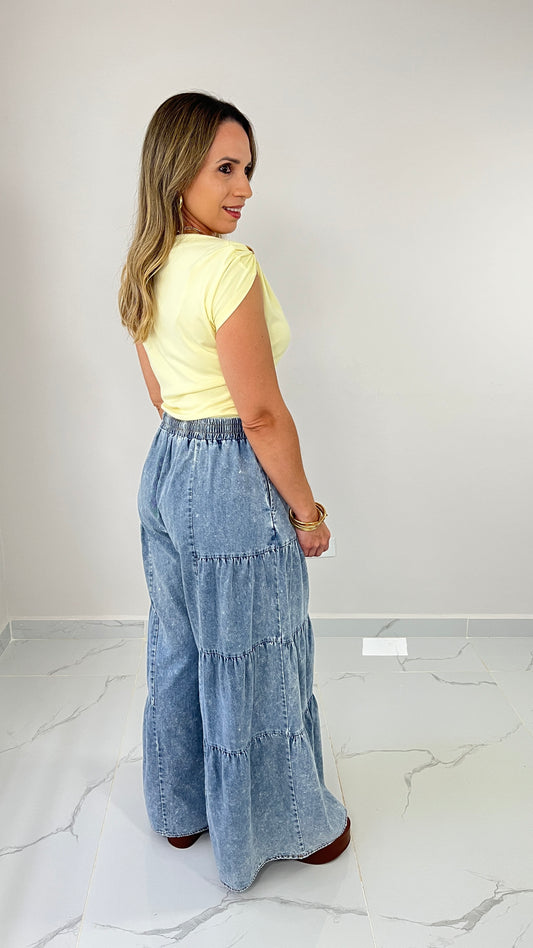 Washed Denim Pant