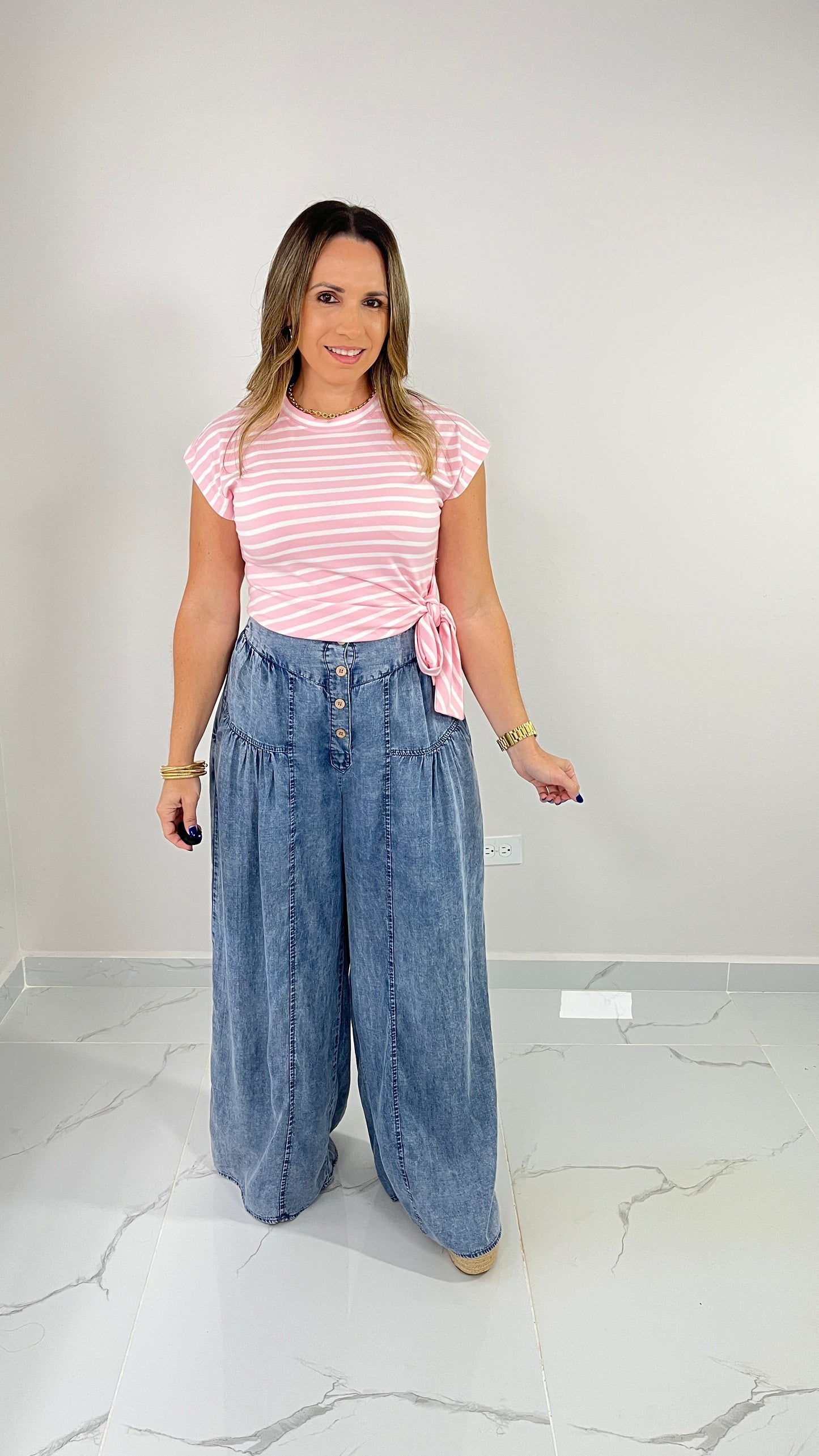 Denim Tencel Palazzo