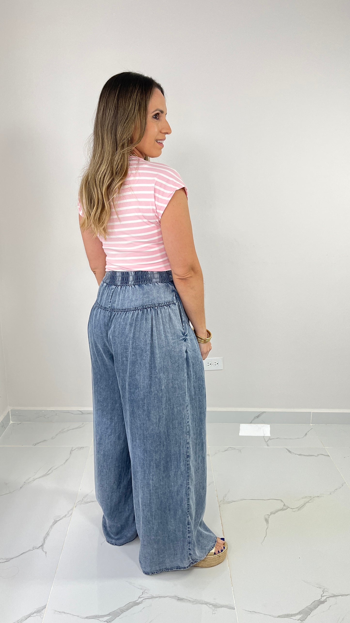 Denim Tencel Palazzo