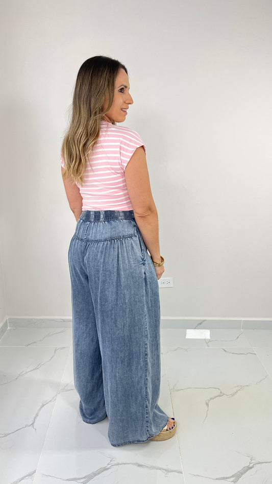 Denim Tencel Palazzo