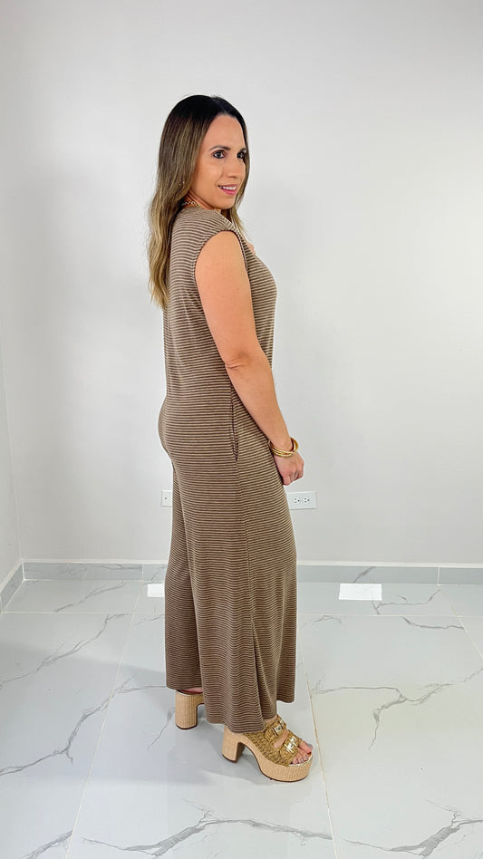 Mocha Buttons Jumpsuit