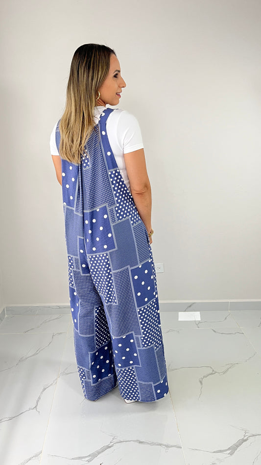 Blue Polka Dots Overall (oversized)
