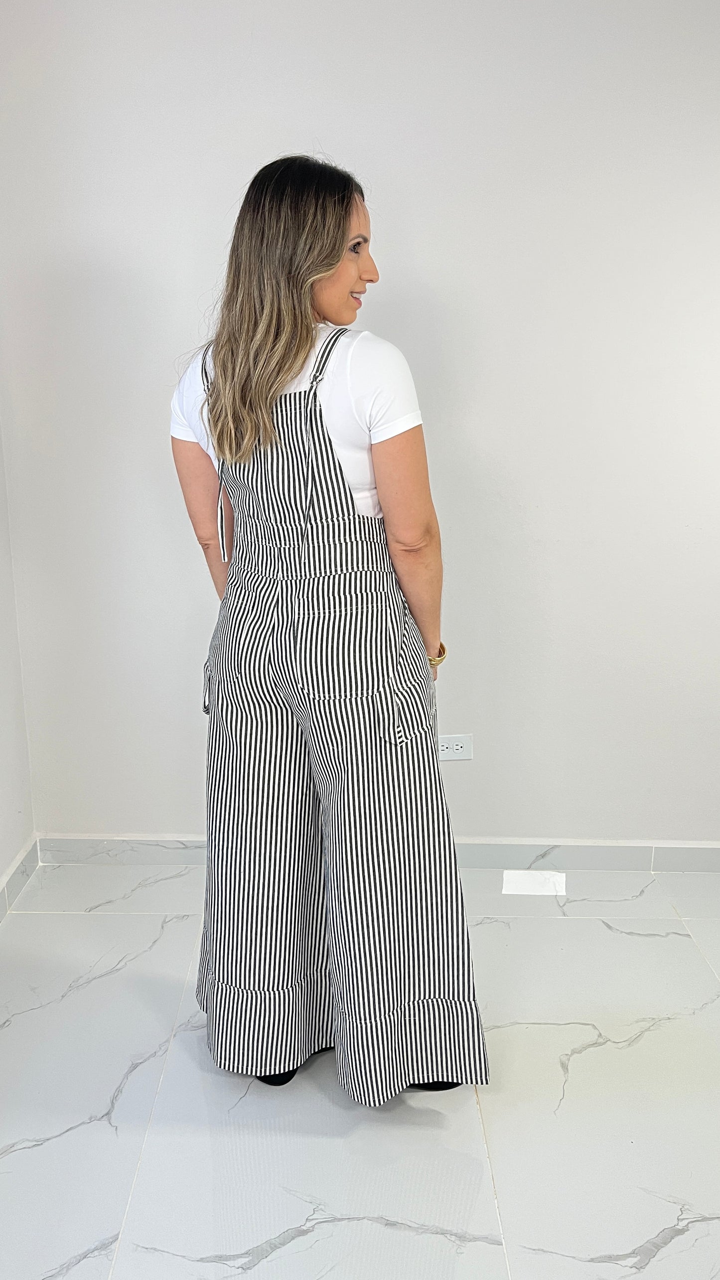 Striped Black Overall