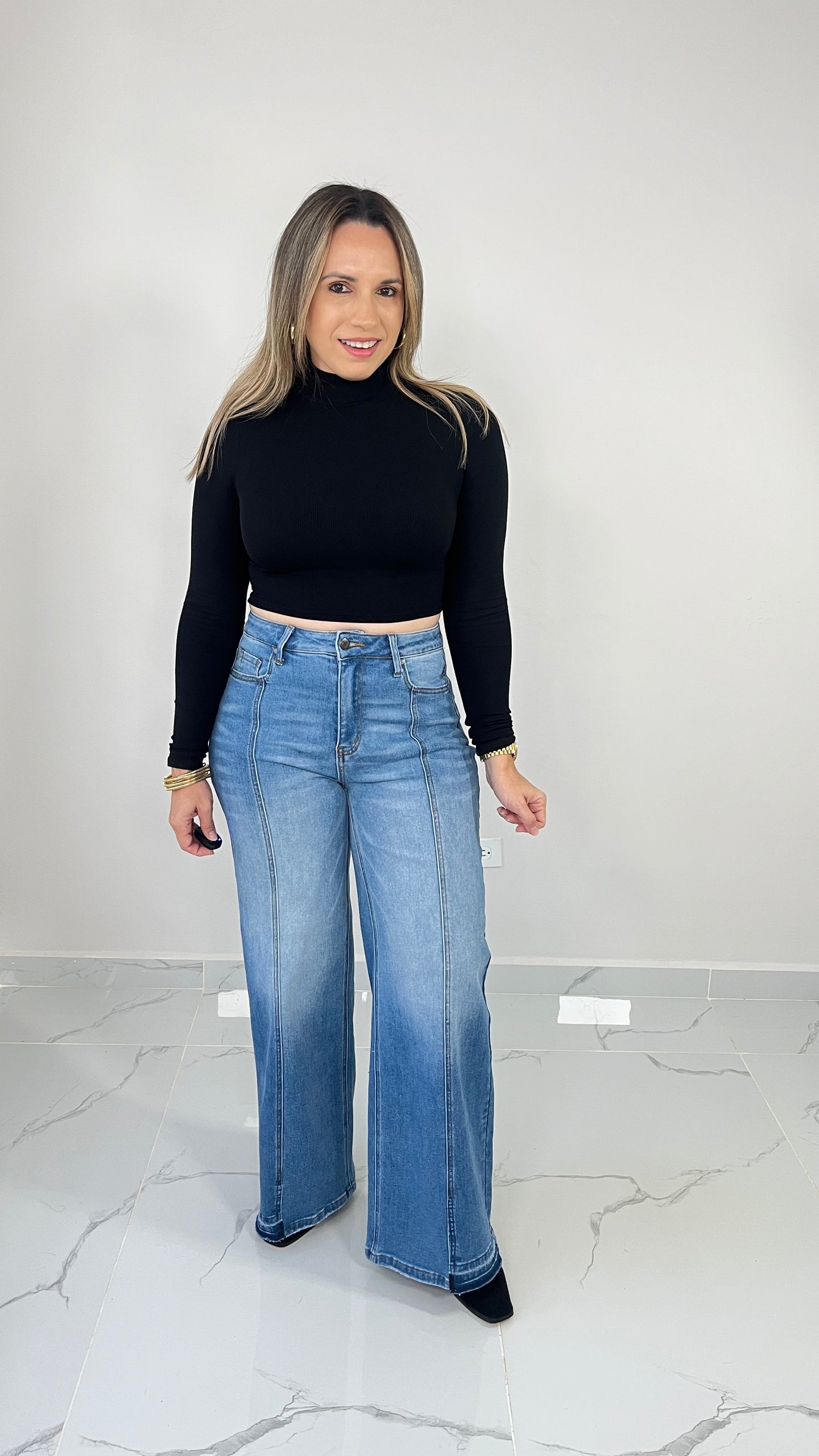 Stretch Wide Leg Jeans