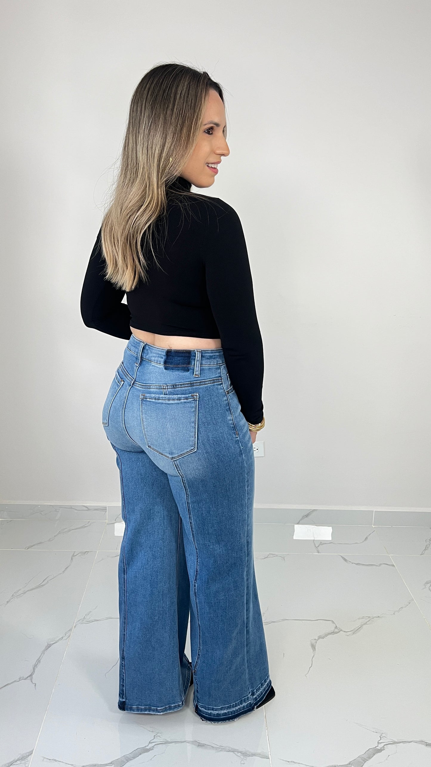 Stretch Wide Leg Jeans