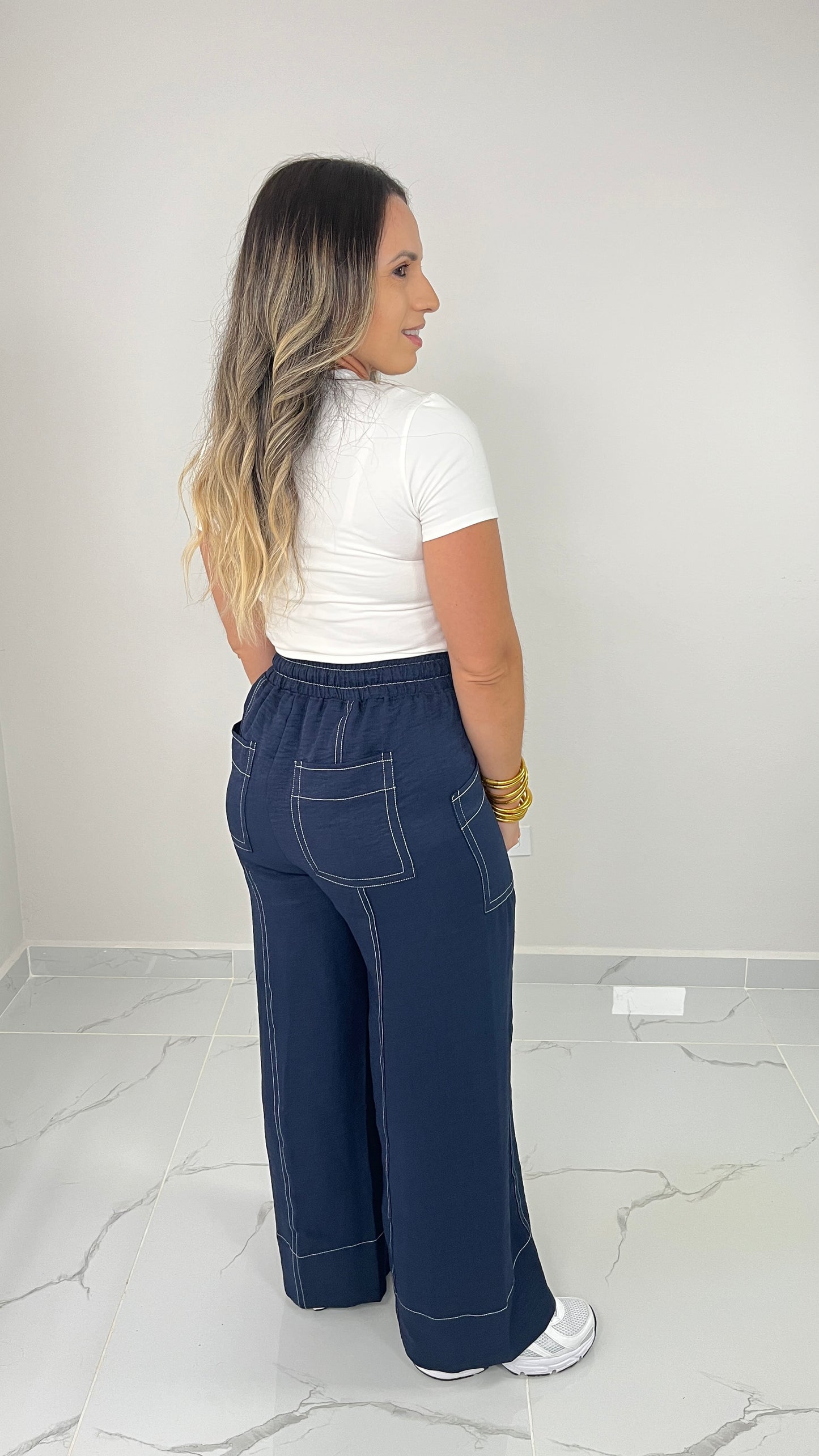 Dark Blue Wide Leg Pant