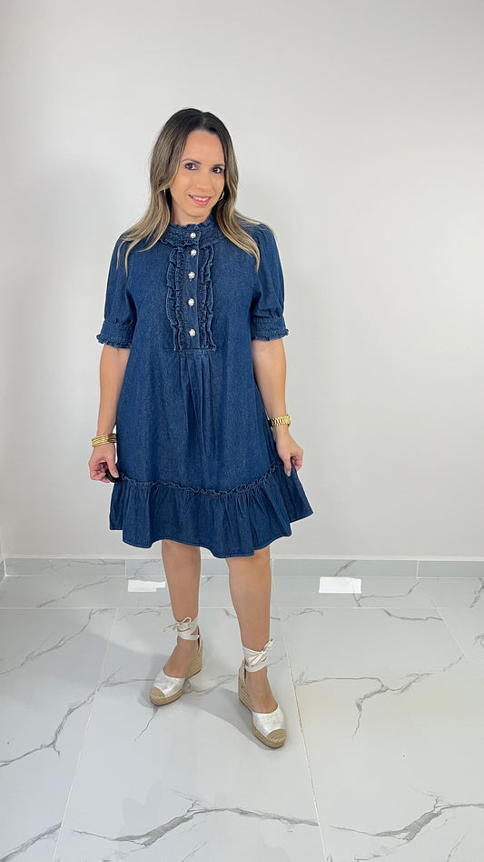 Denim Pearl Dress