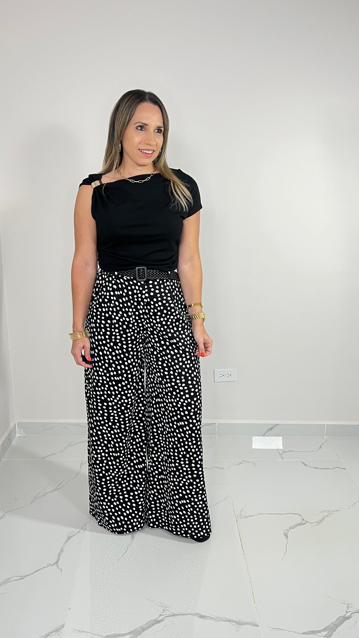 Polka Dots Pant with Belt