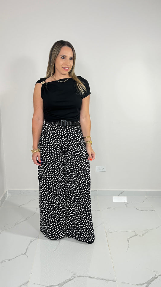 Polka Dots Pant with Belt