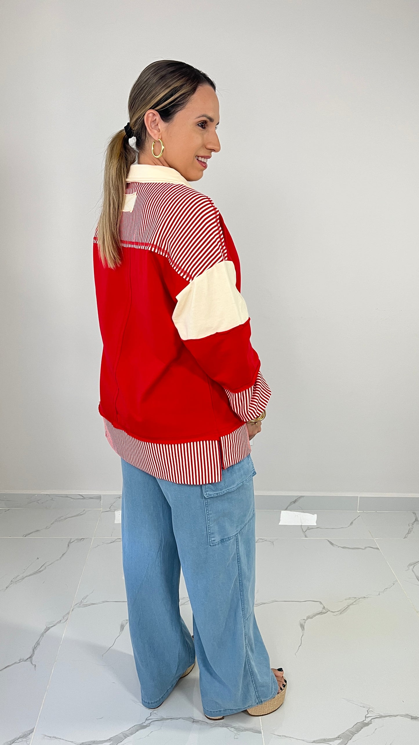 Color Block Oversize Top