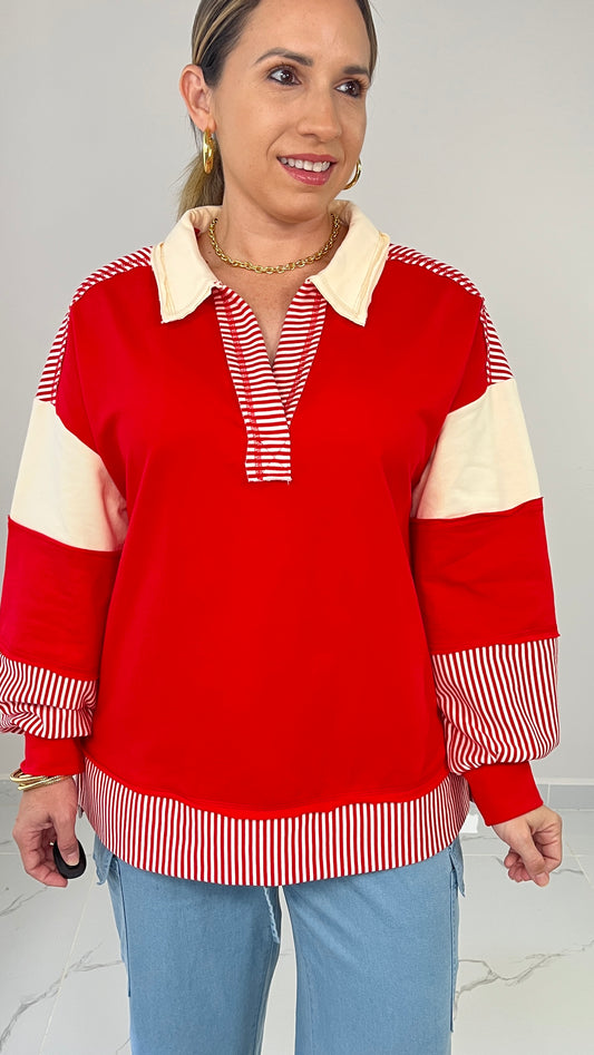 Color Block Oversize Top