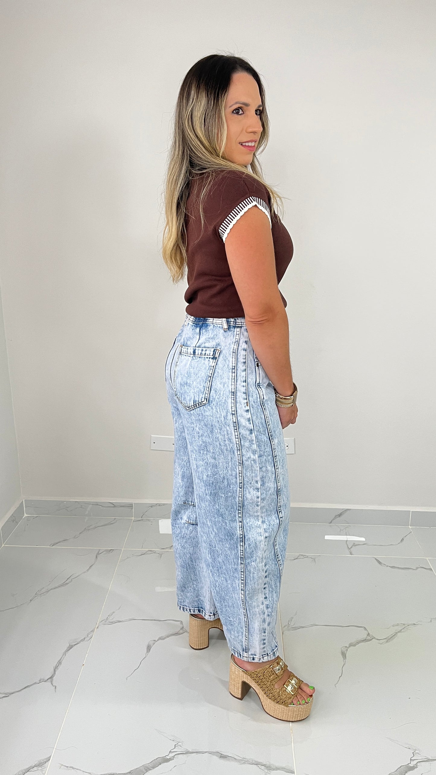 Light Blue Barrel Denim Pant