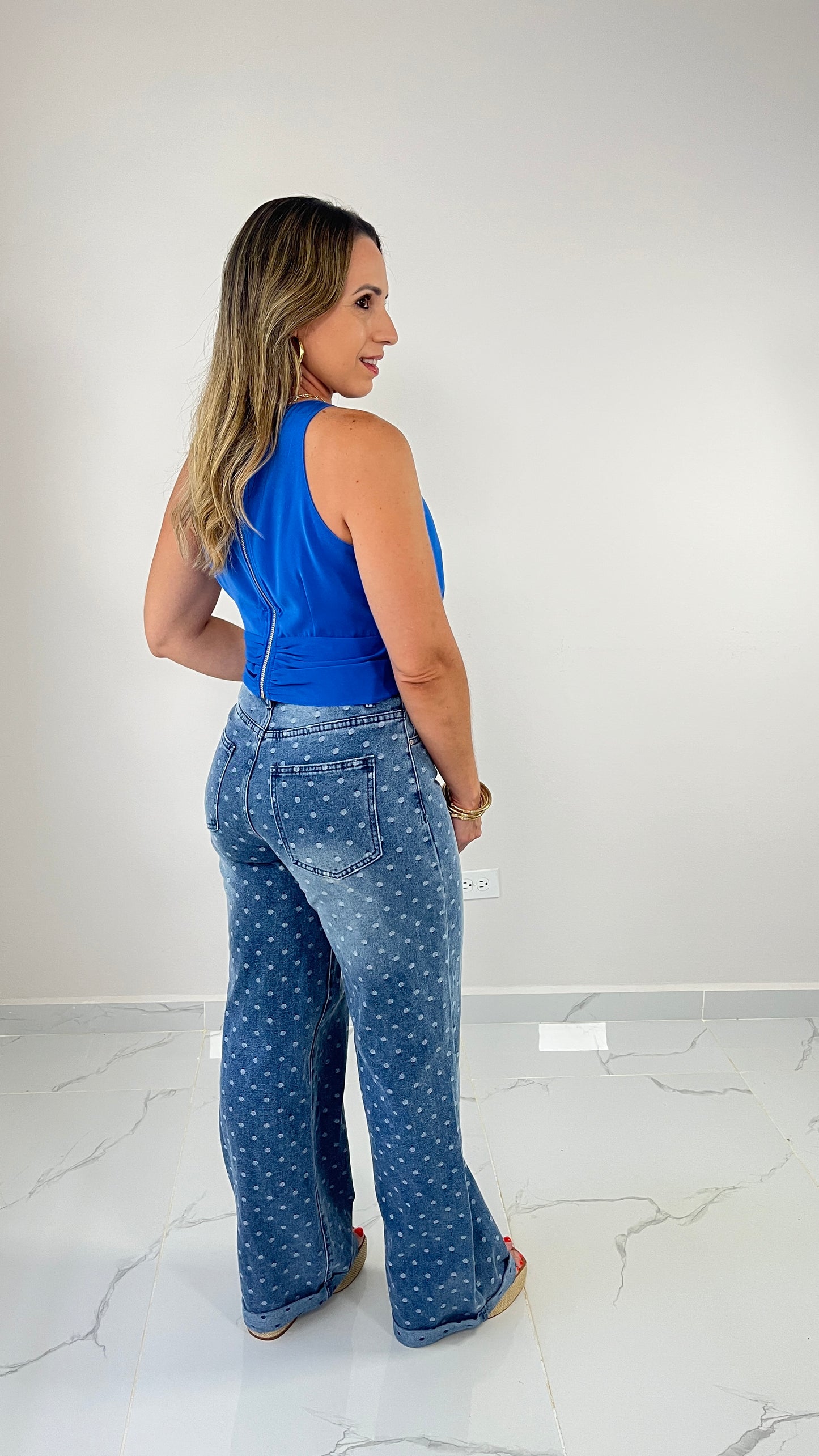 Polka Dots Denim Pant (leer descripción)