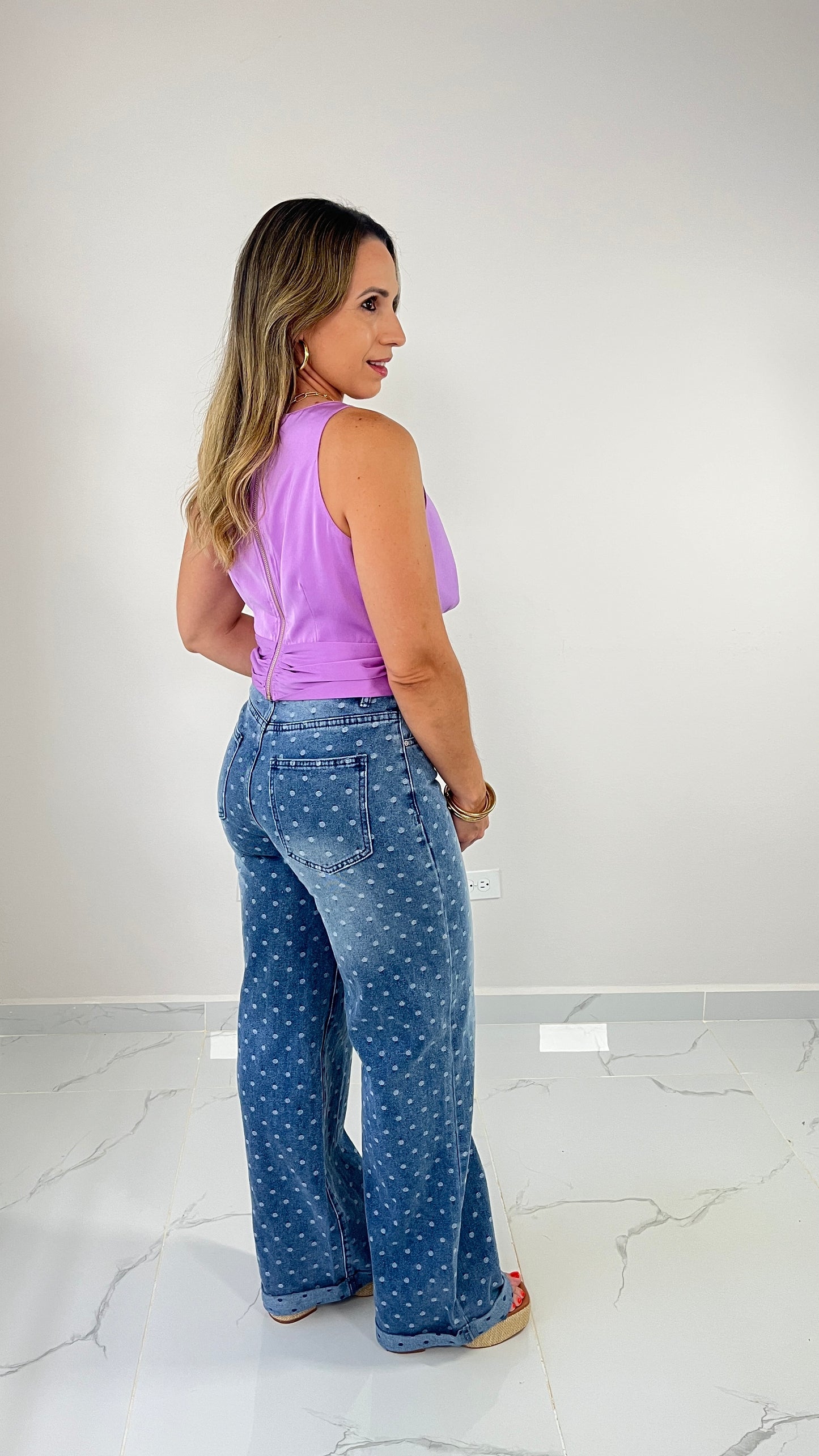 Polka Dots Denim Pant (leer descripción)