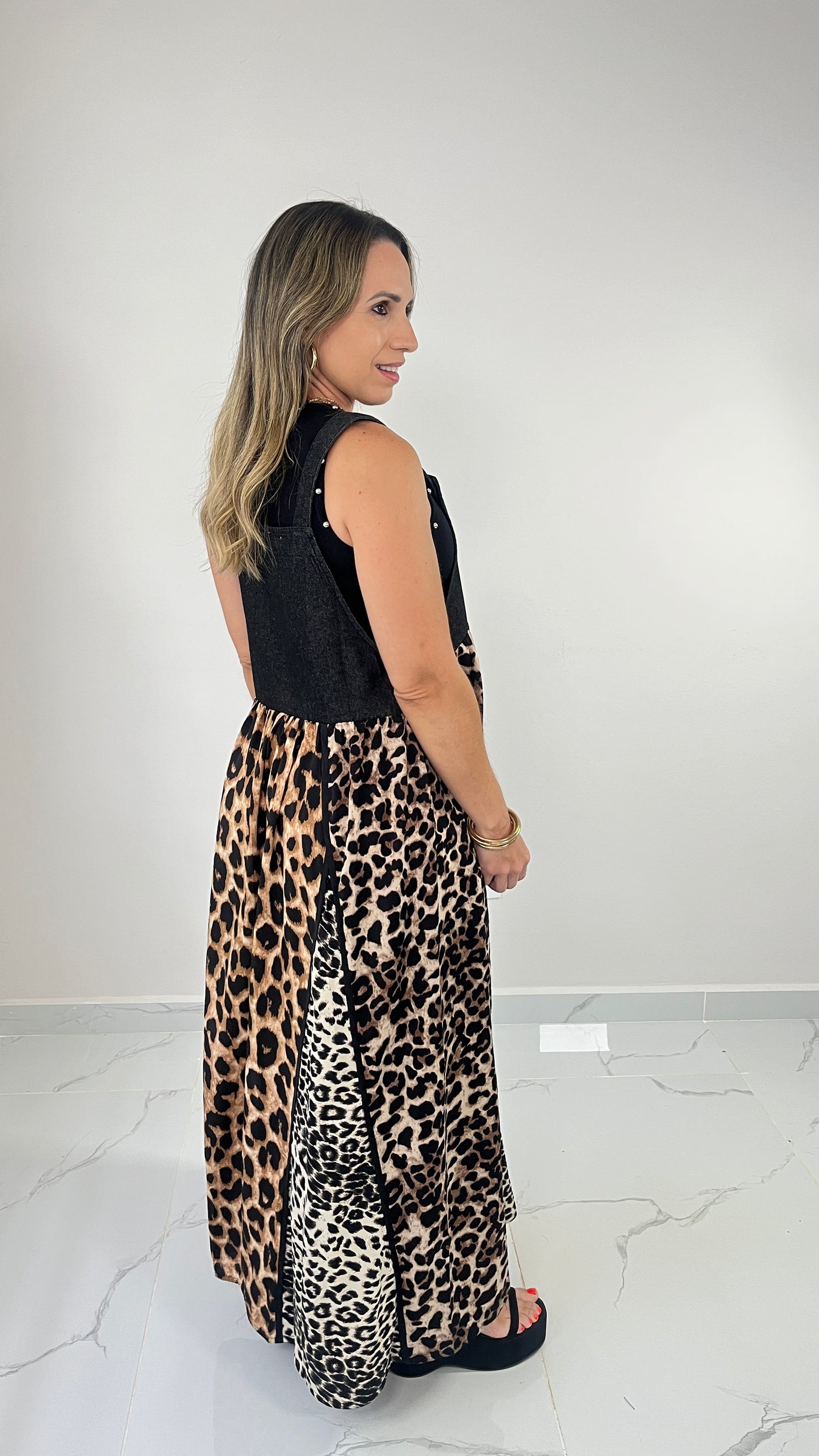 Overall Dress ( animal print)