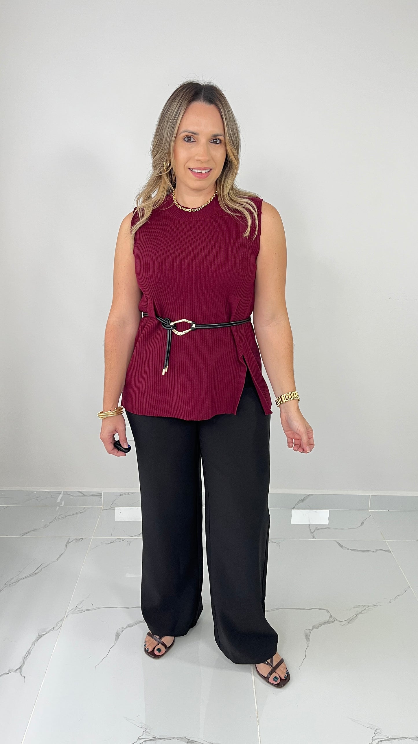Wine Top with Belt