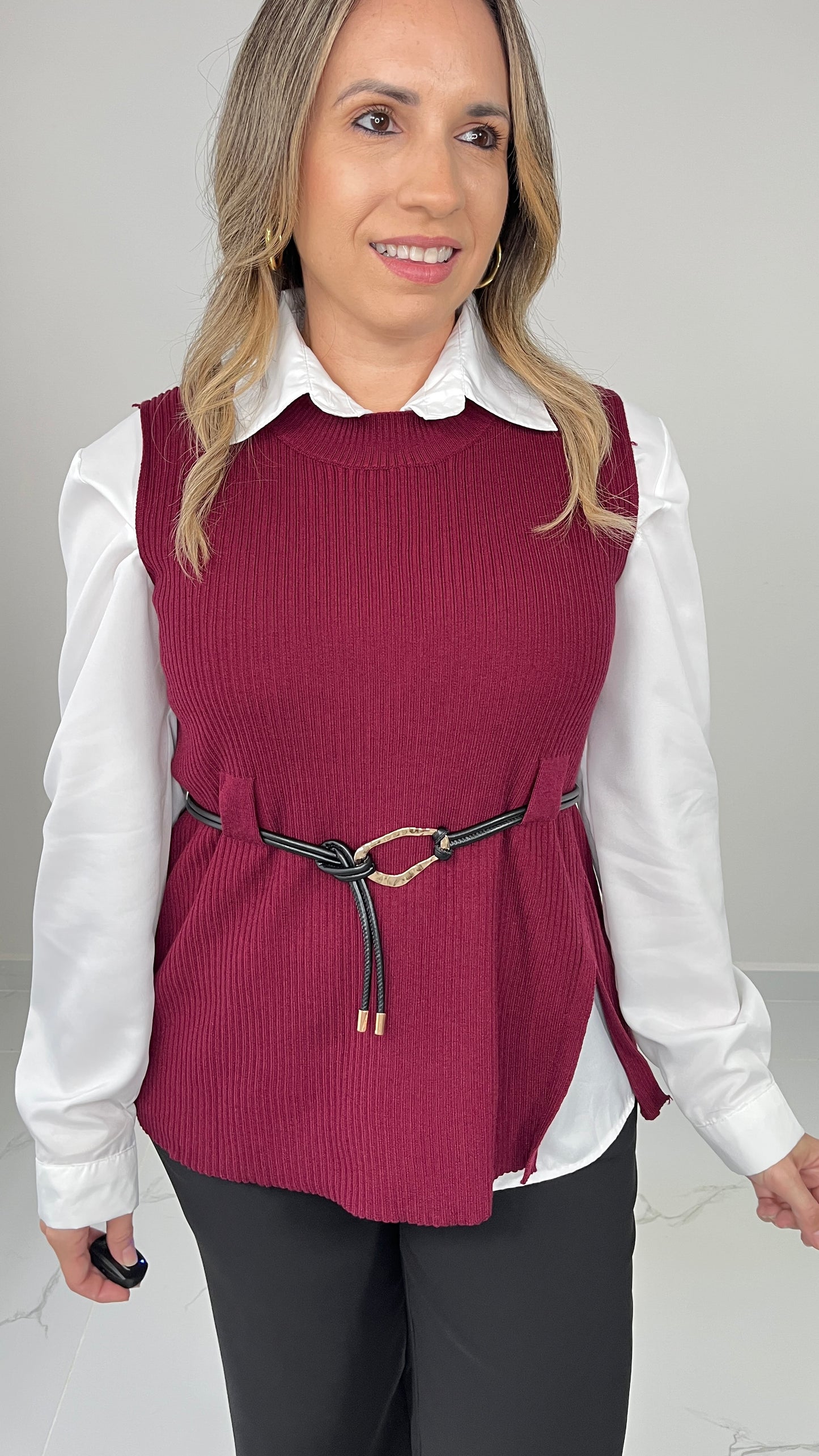 Wine Top with Belt