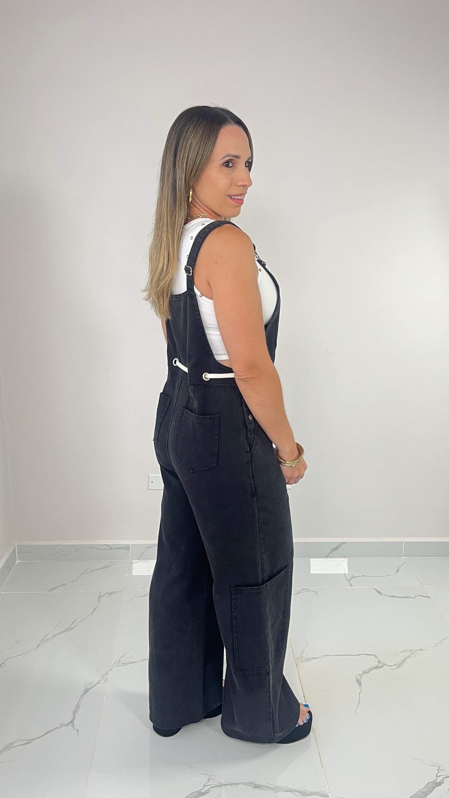 Denim Black Jumpsuit