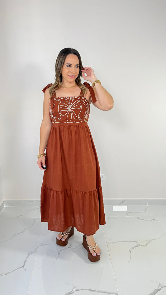 Linen Chocolate Dress