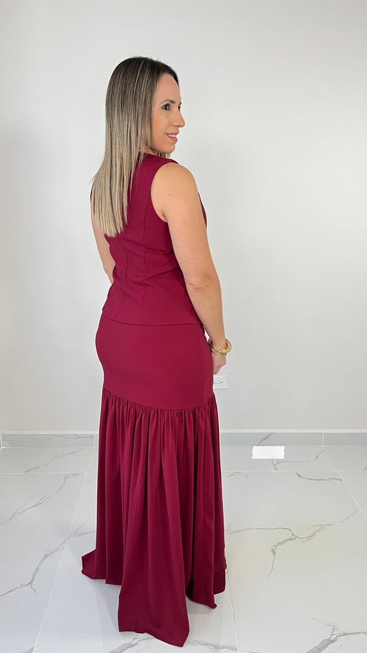Burgundy Skirt Set ( leer descripción)