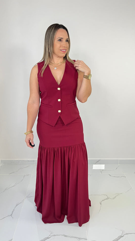Burgundy Skirt Set ( leer descripción)