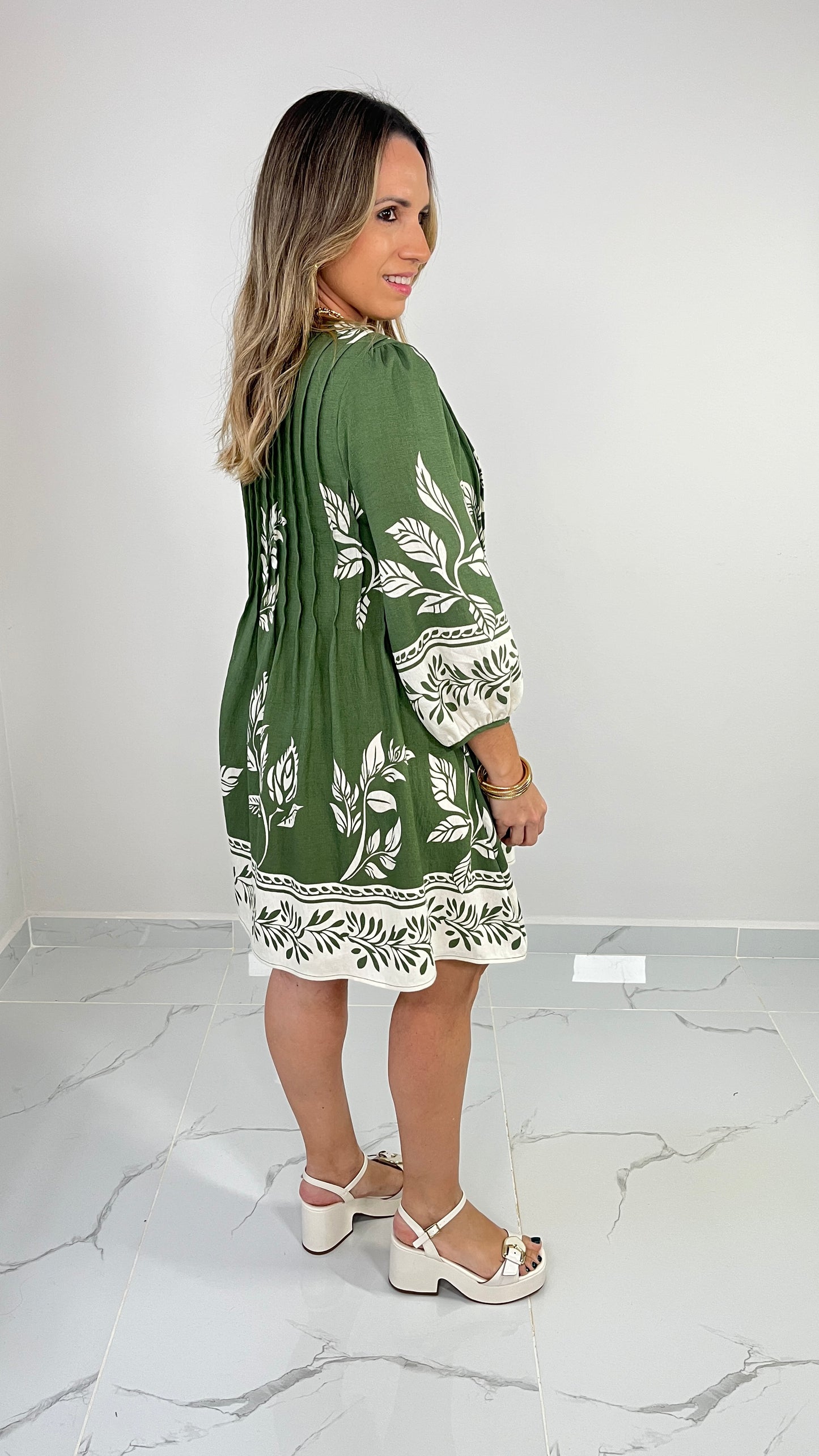 Green Printed Dress