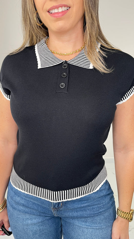 Black Polo Top
