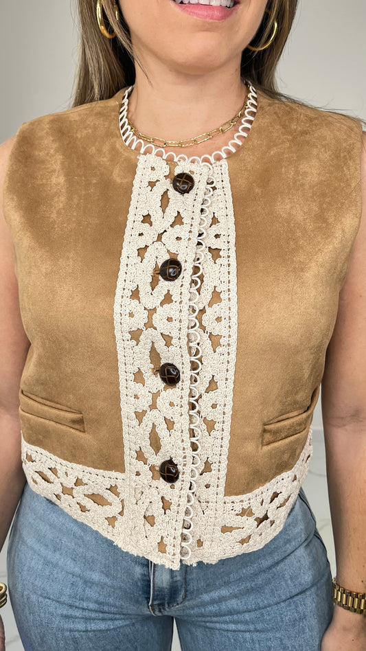 Suede Vest Top