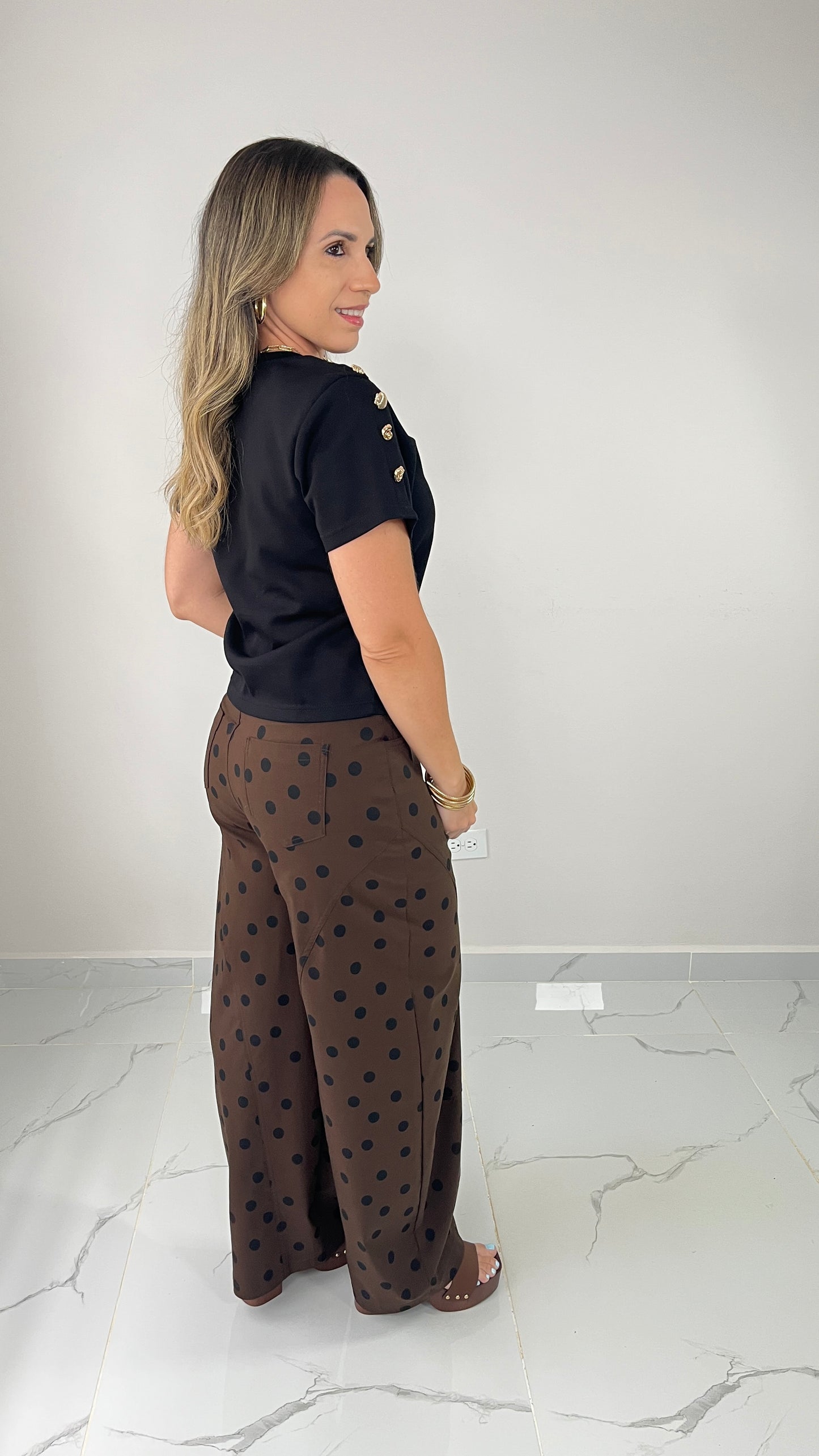 Polka Dots Barrel Pant (brown)