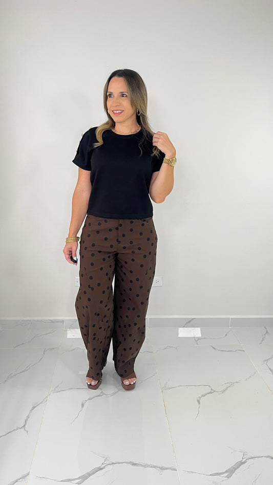 Polka Dots Barrel Pant (brown)