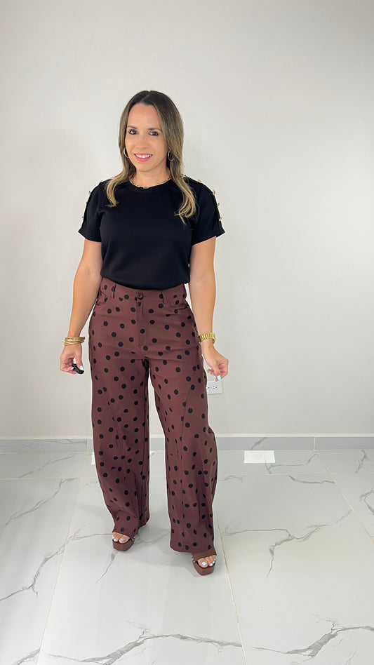 Polka Dots Barrel Pant (wine)